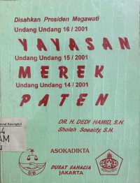 Undang-Undang Yayasan , Merek, Paten